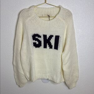 Elan Cream Sweater with Black 'SKI' Motif